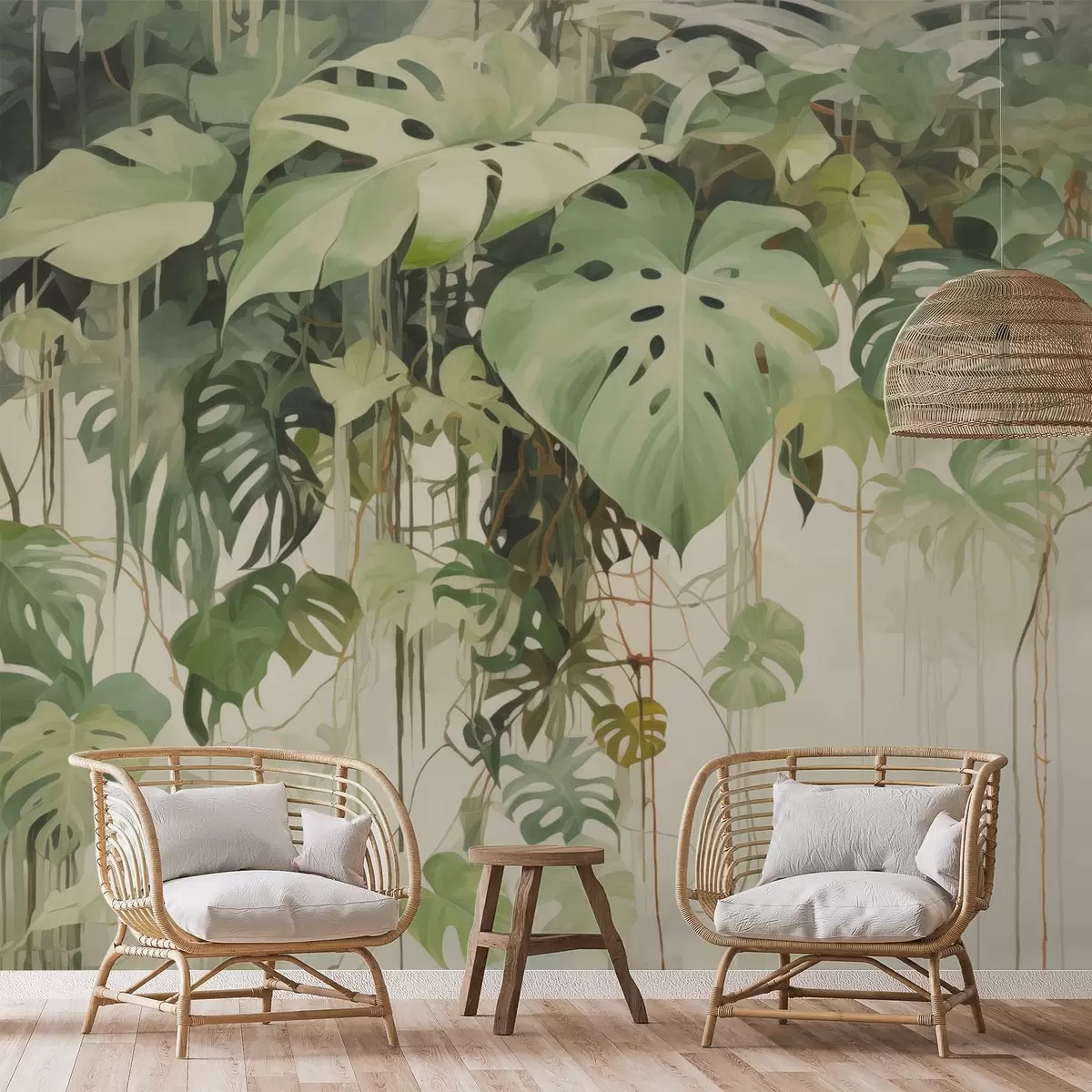 wall murals Tropical leaves w04525