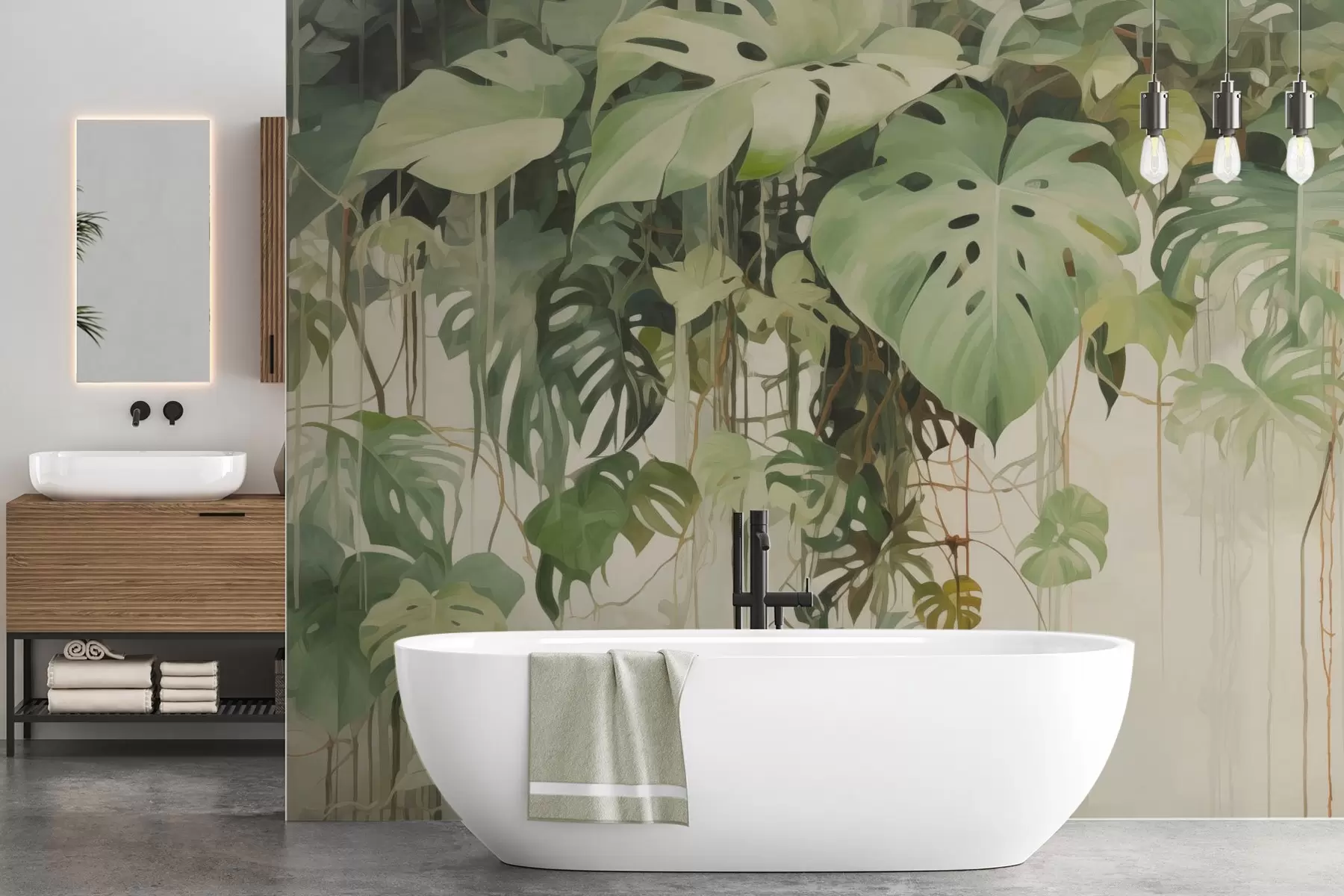 wall murals Tropical leaves w04525