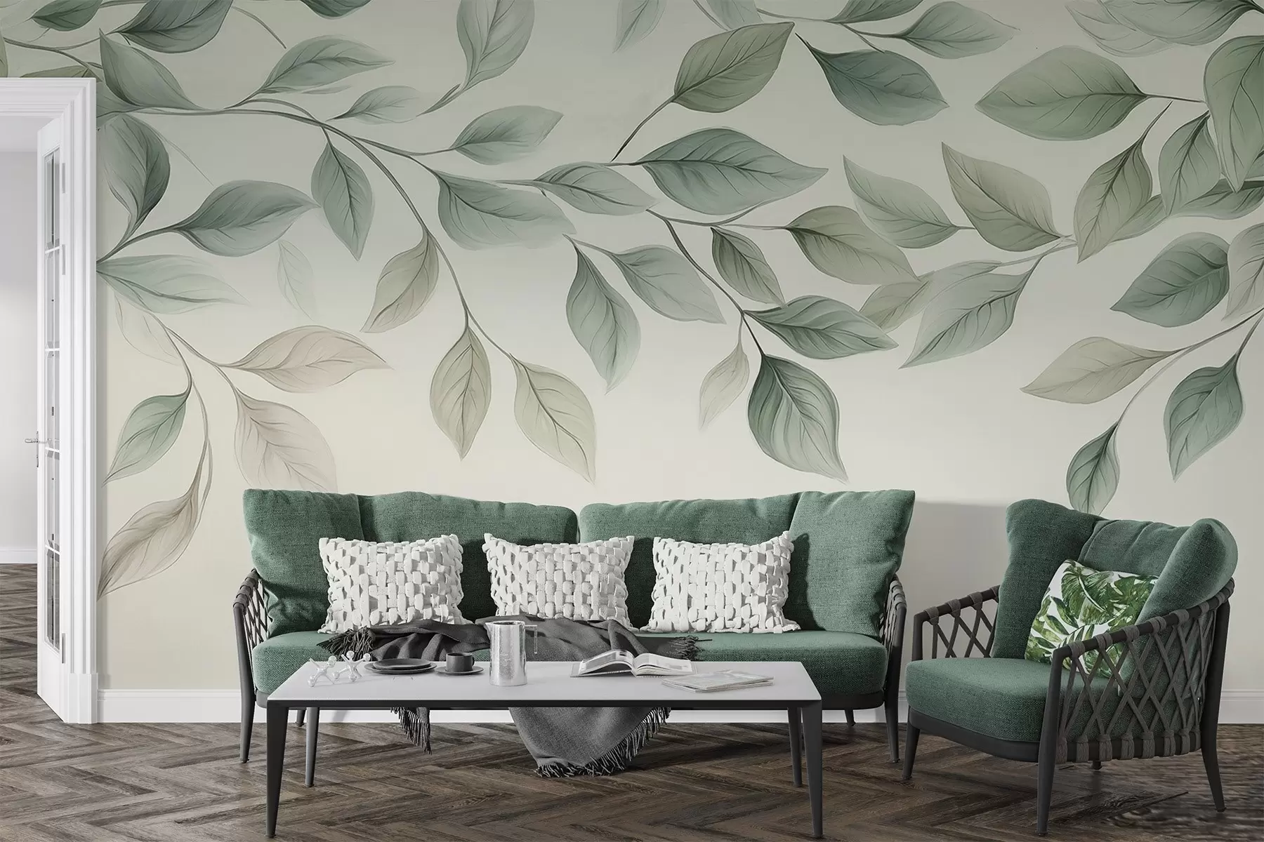 wall murals Hanging leaves w04518