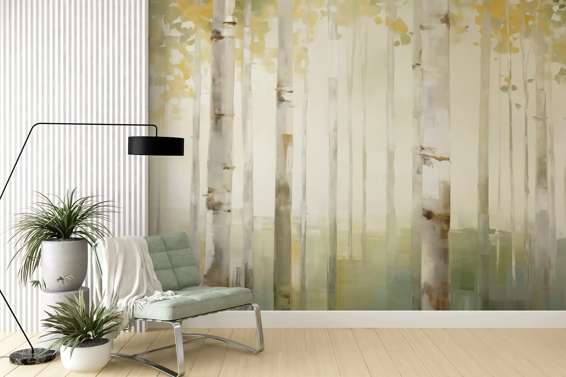 wall murals Birch forest w04520