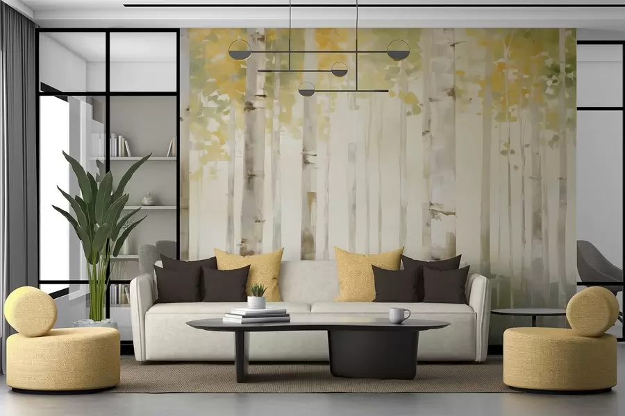 wall murals Birch forest w04520