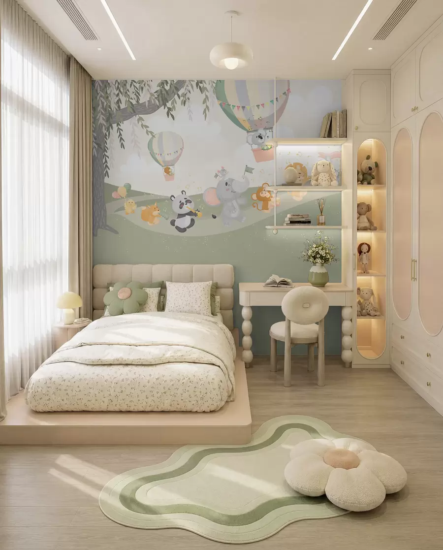 wall murals Landscape with animals playing musical instruments w04200v1
