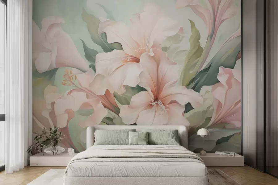 wall murals Blooming flowers w04531