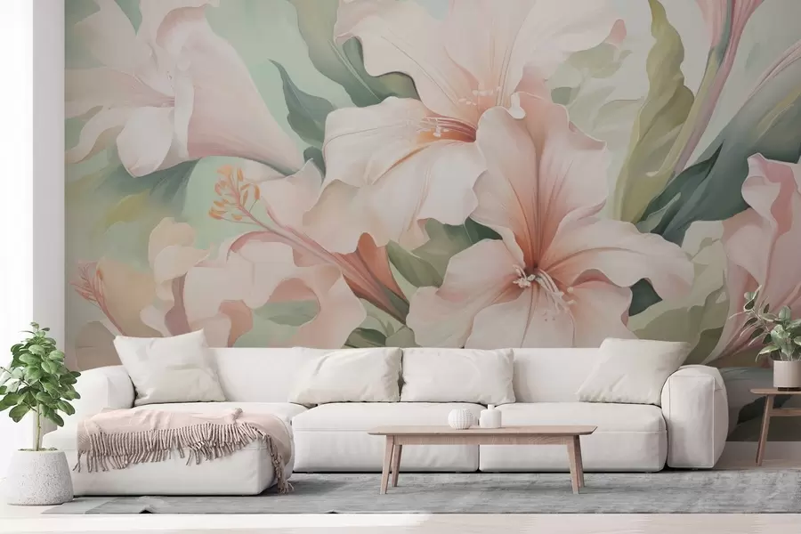 wall murals Blooming flowers w04531