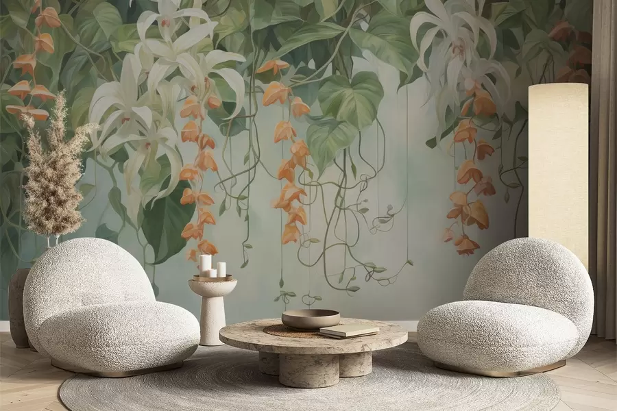 wall murals Foliage and flowers w04532