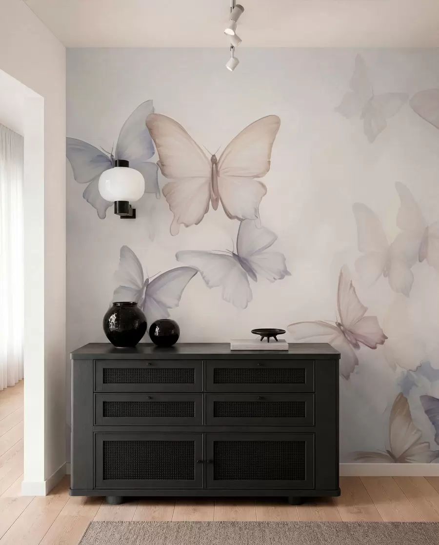 wall murals Wings in Sand and Lilac w04534v1