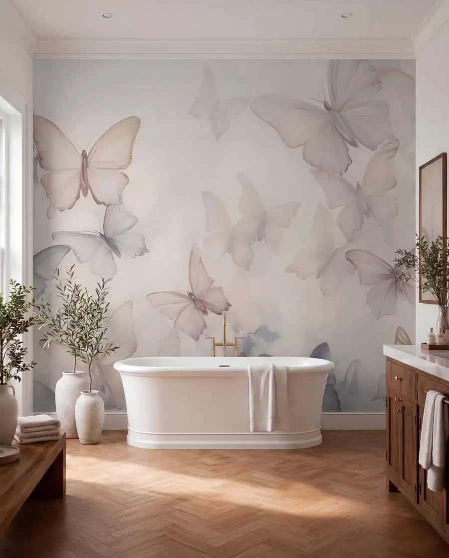 wall murals Wings in Sand and Lilac w04534v1
