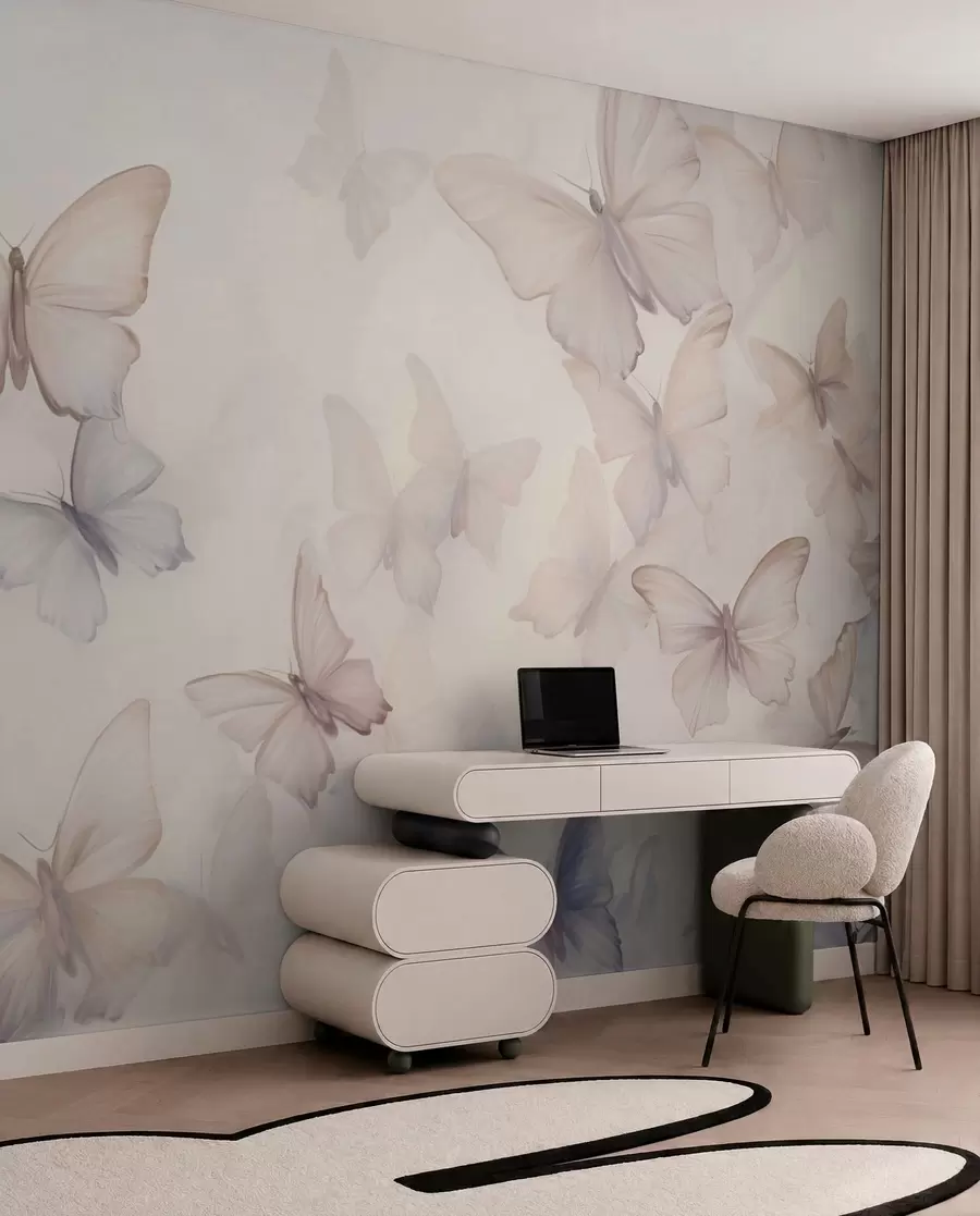 wall murals Wings in Sand and Lilac w04534v1