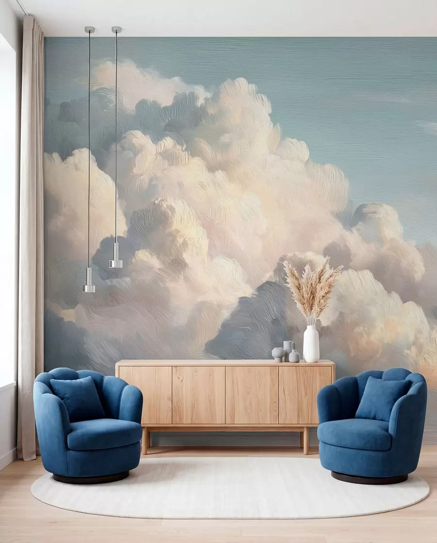 wall murals Clouds in Blue Light w04550v2
