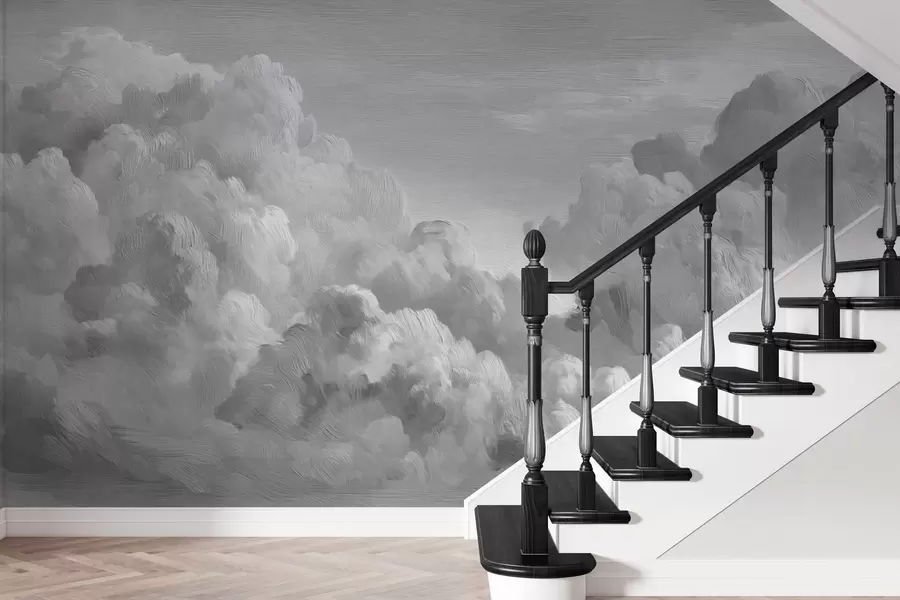 wall murals Monochrome textured cloud formation w04550v3