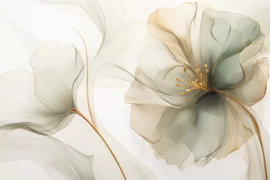 wall murals Delicate flower with translucent petals w04553