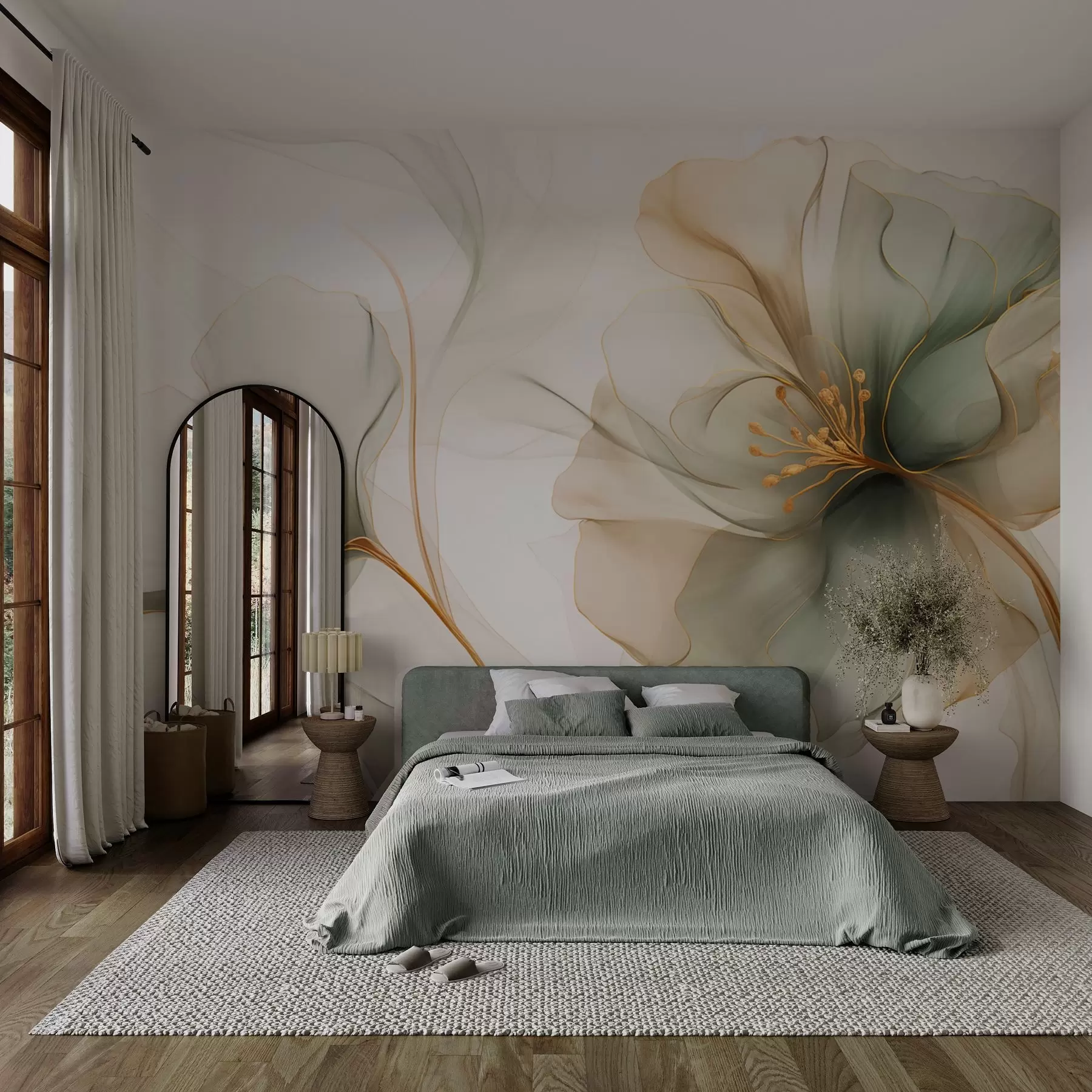 wall murals Delicate flower with translucent petals w04553