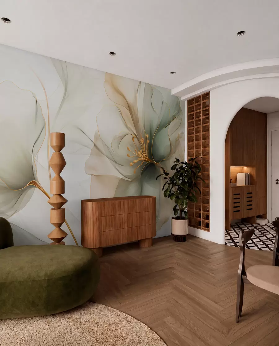 wall murals Delicate flower with translucent petals w04553