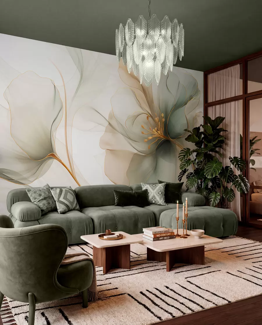 wall murals Delicate flower with translucent petals w04553