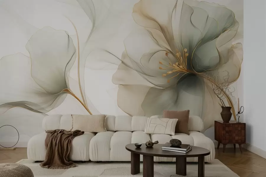 wall murals Delicate flower with translucent petals w04553