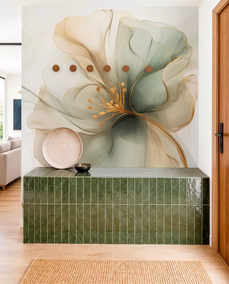 wall murals Delicate flower with translucent petals w04553