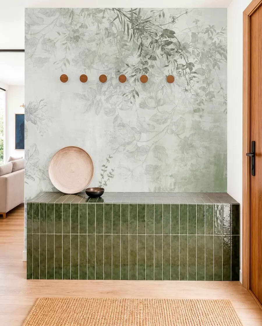 wall murals Garden in Sage w09402v2