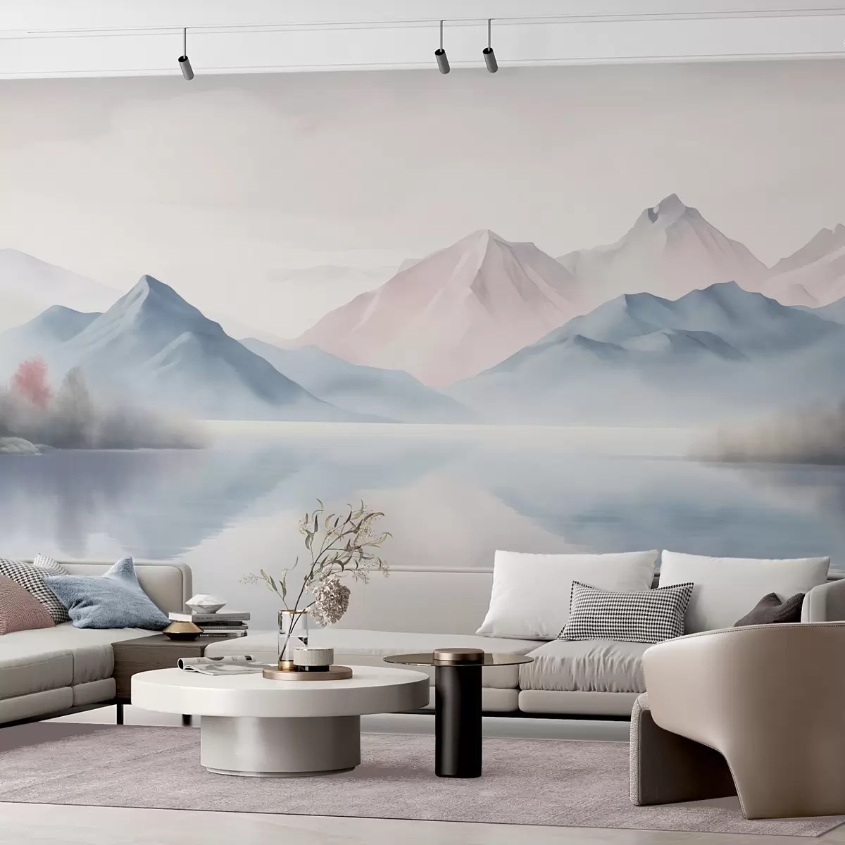 wall murals Lake near the mountains w04593