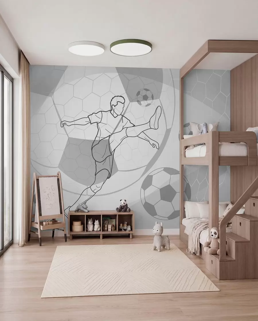 wall murals Football Line Drawing w04601v1