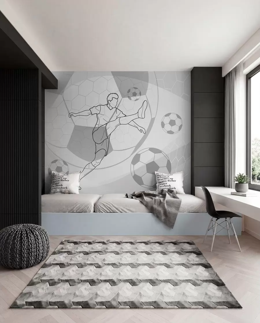 wall murals Football Line Drawing w04601v1