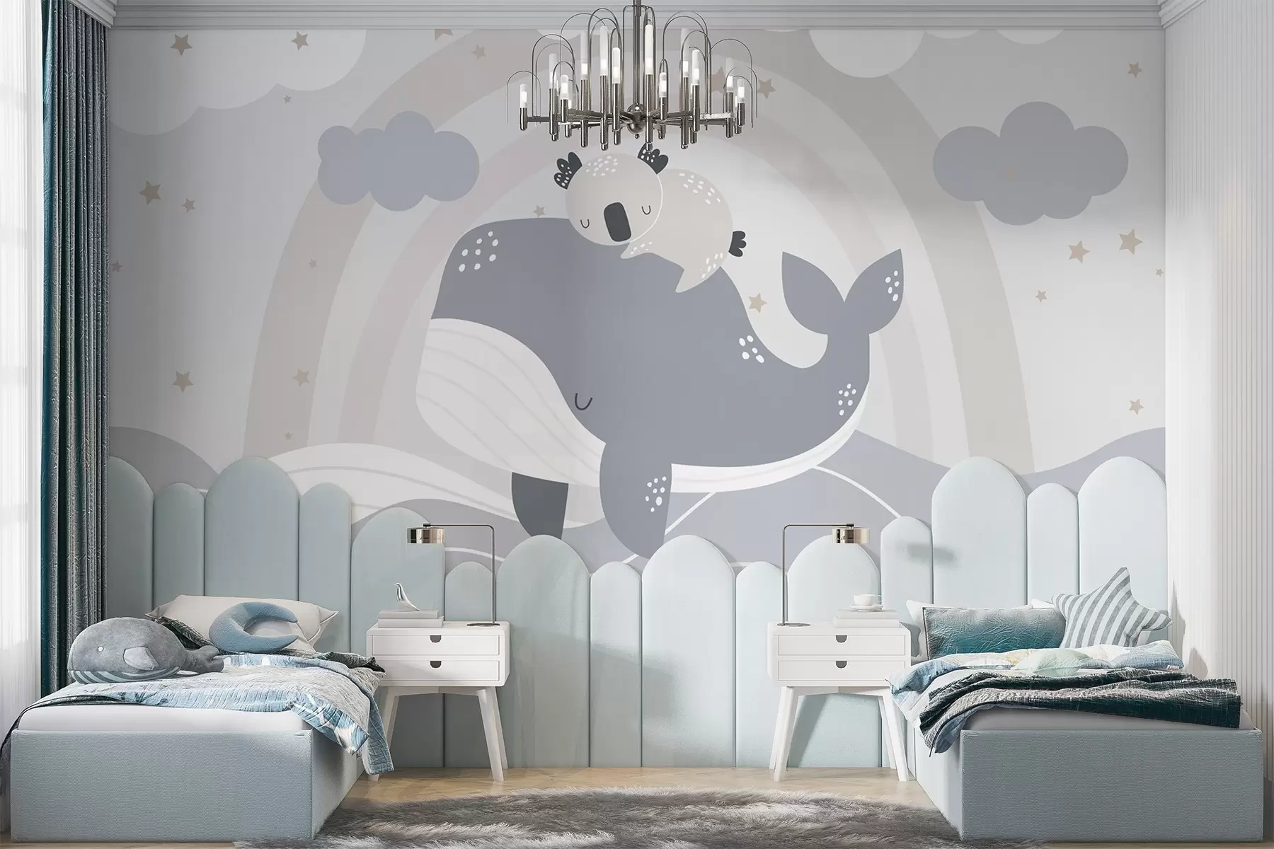 wall murals Koala on a whale w04602