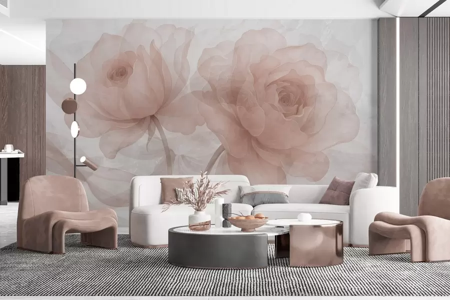 wall murals Roses through concrete w04570