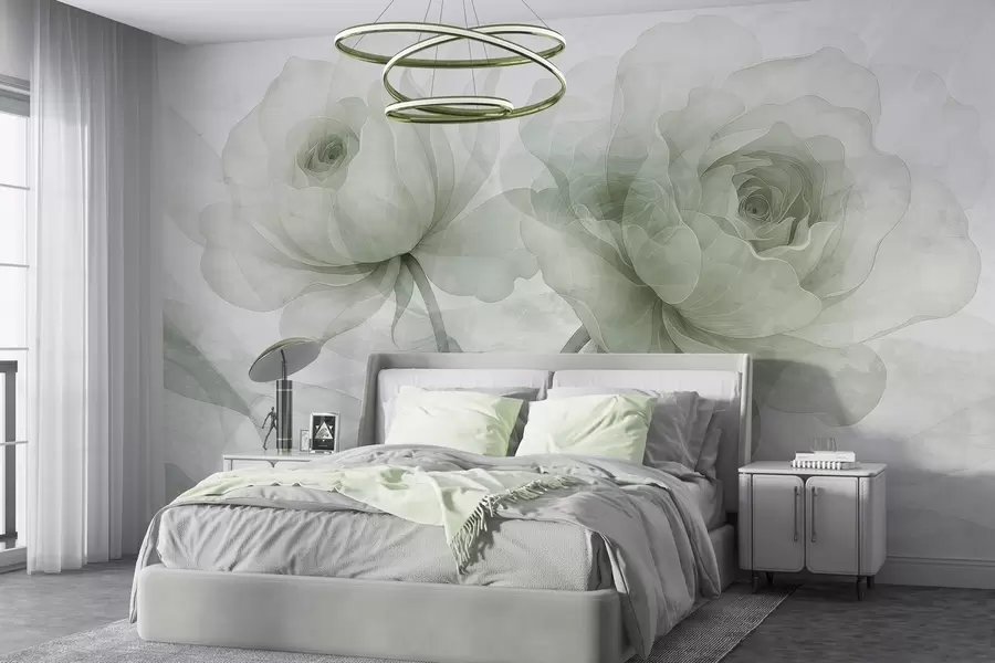 wall murals Roses through concrete w04570v1