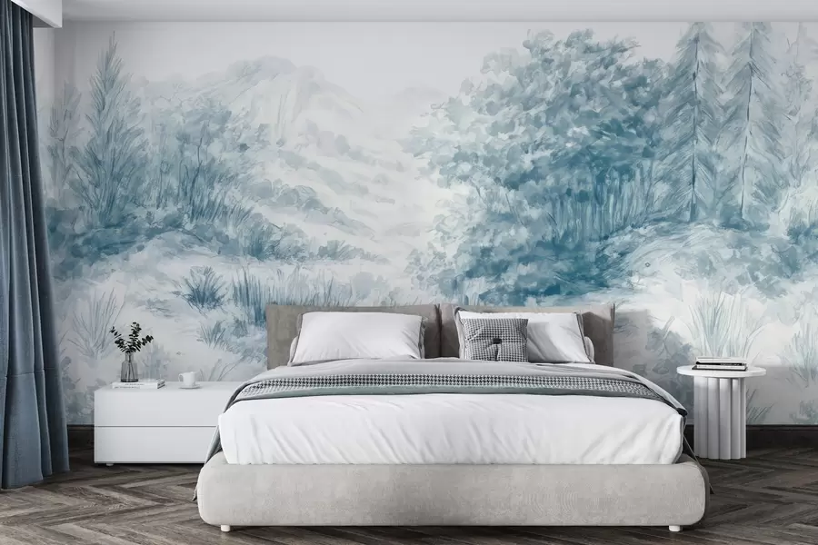wall murals Colorful contours w04572