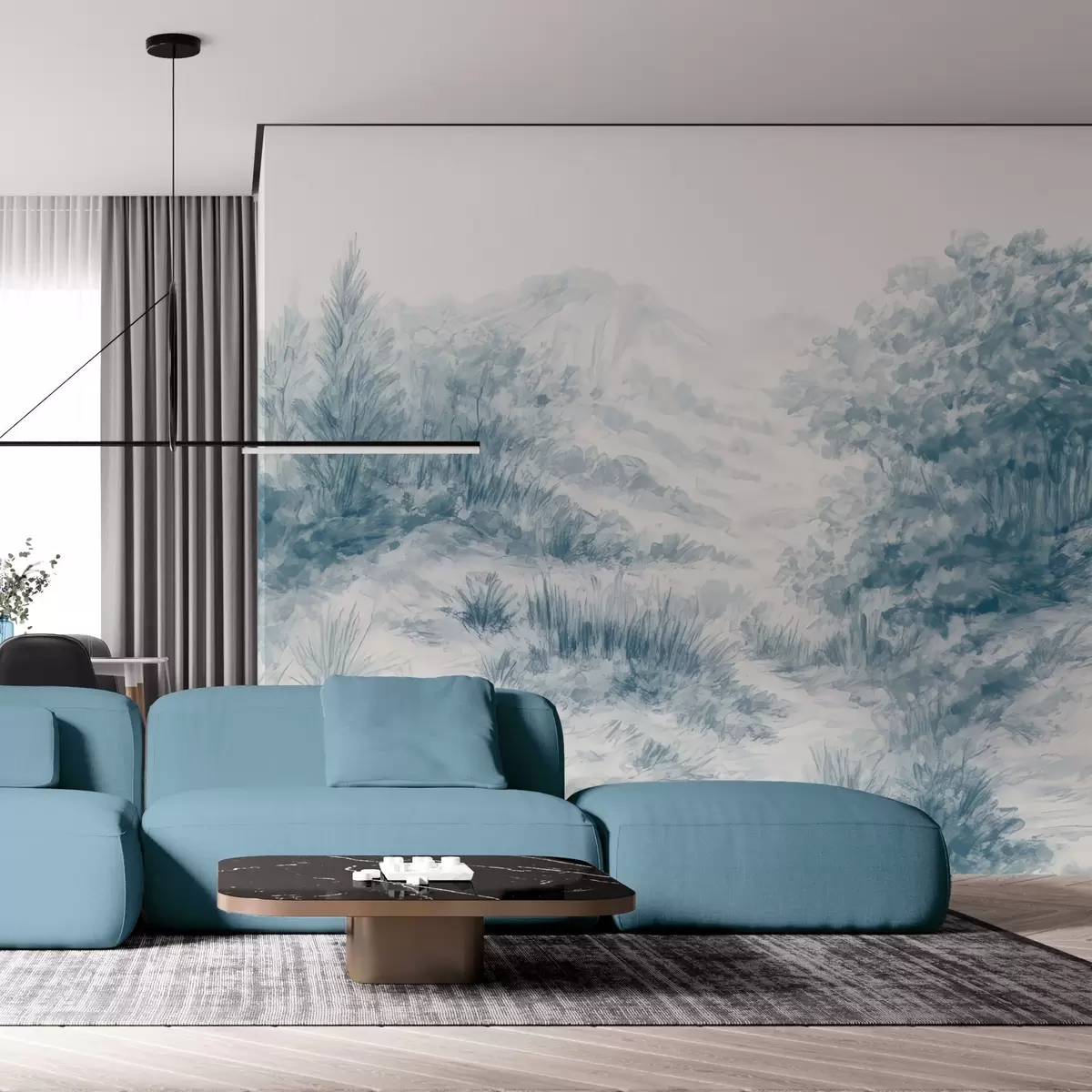 wall murals Colorful contours w04572