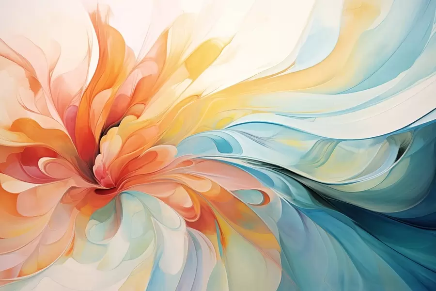 wall murals Floral explosion in abstraction w09392