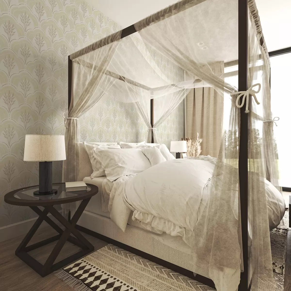 Wallpaper Wheat within arches, soft cream-yellow watercolor ground a00607