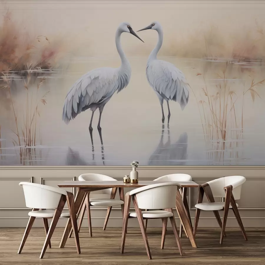 wall murals Herons by the pond w04654
