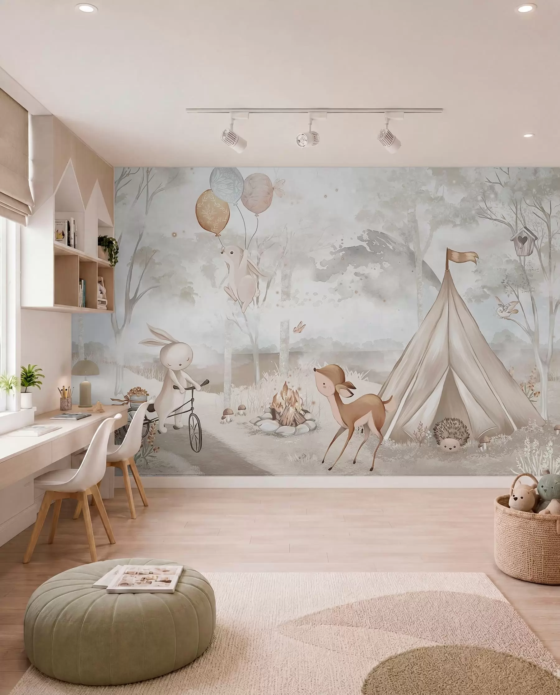 wall murals Little Woodland Camp w04671