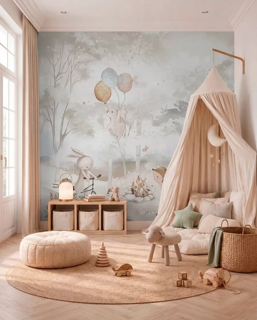 wall murals Little Woodland Camp w04671