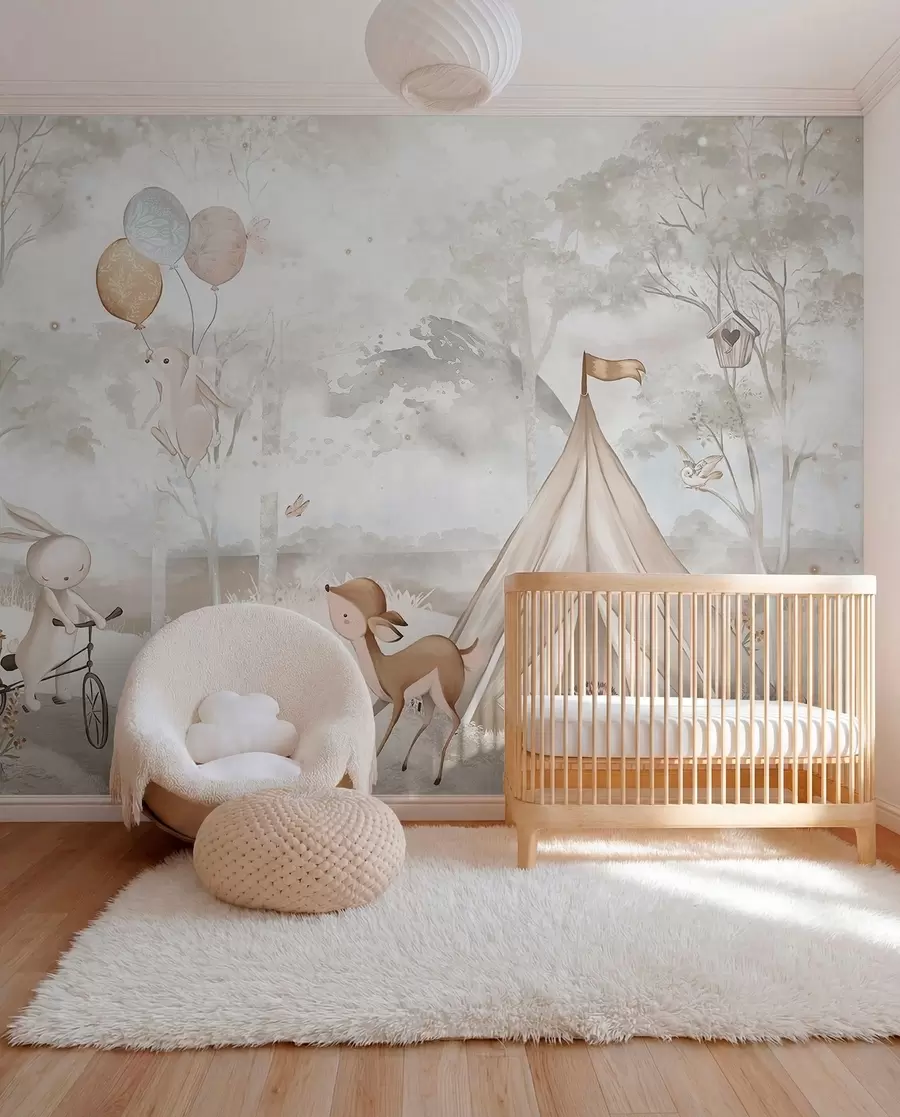 wall murals Little Woodland Camp w04671