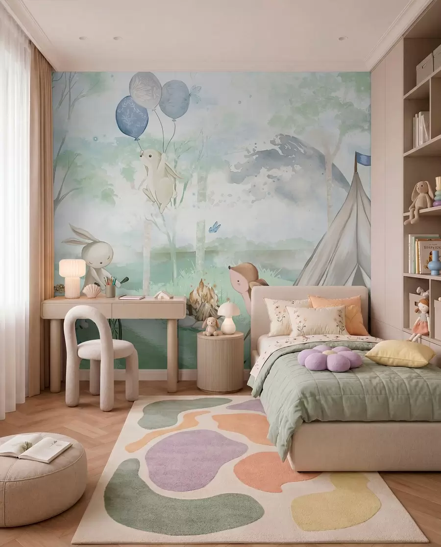 wall murals Woodland Camp in Spring Green w04671v1