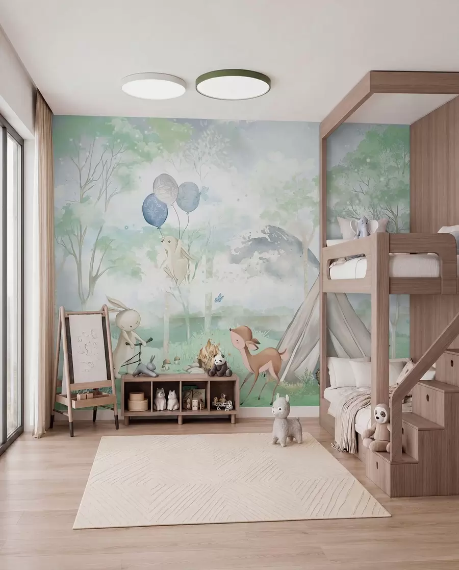 wall murals Woodland Camp in Spring Green w04671v1