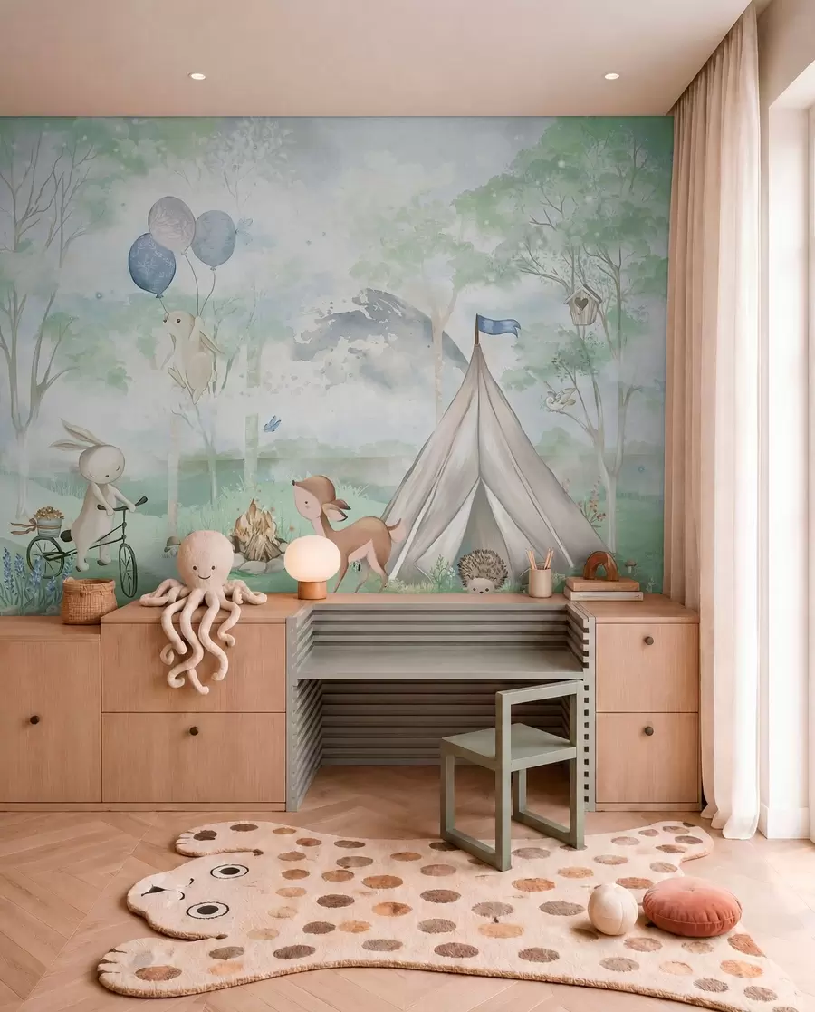 wall murals Woodland Camp in Spring Green w04671v1