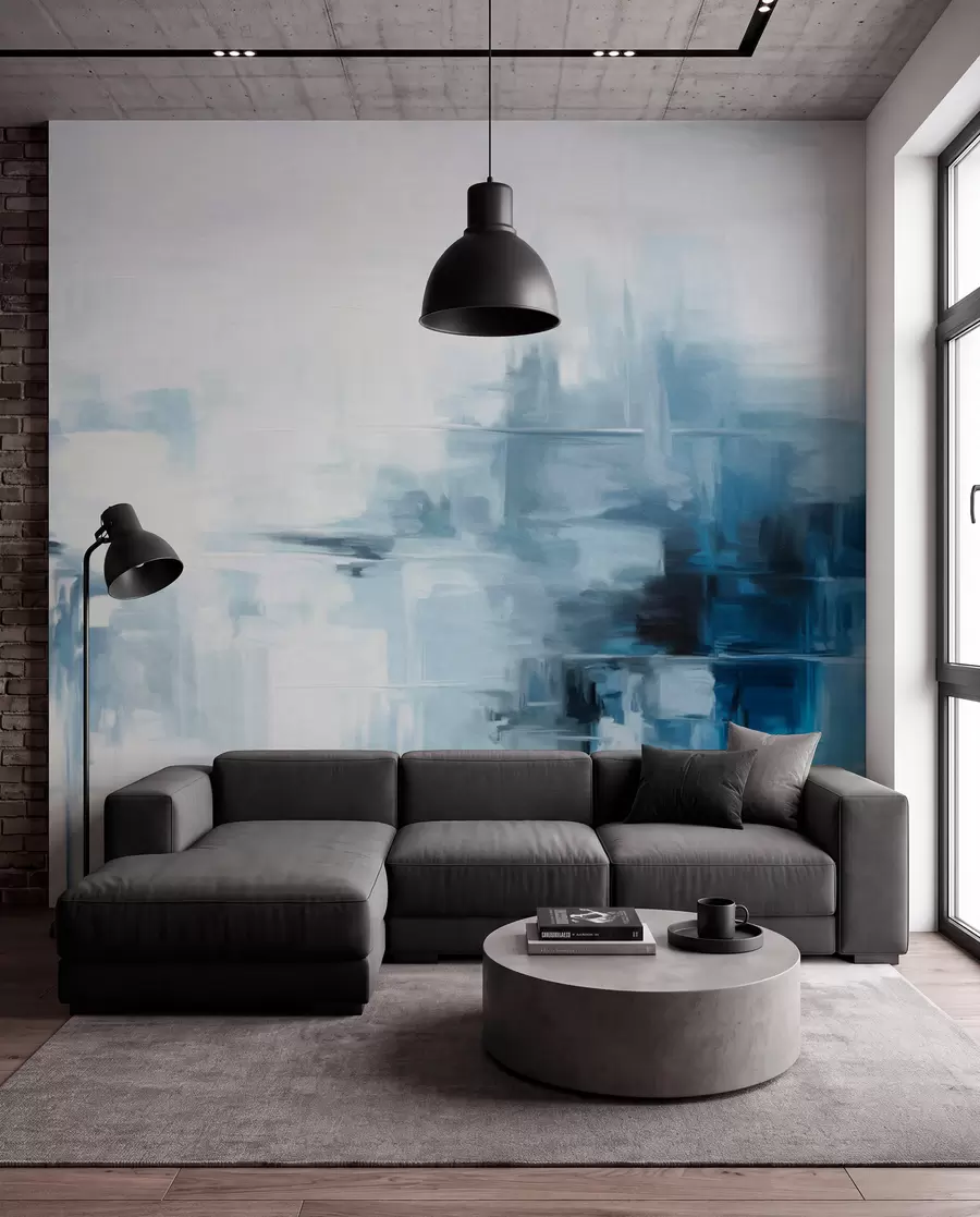 wall murals Blue Reflections in Paint w09422