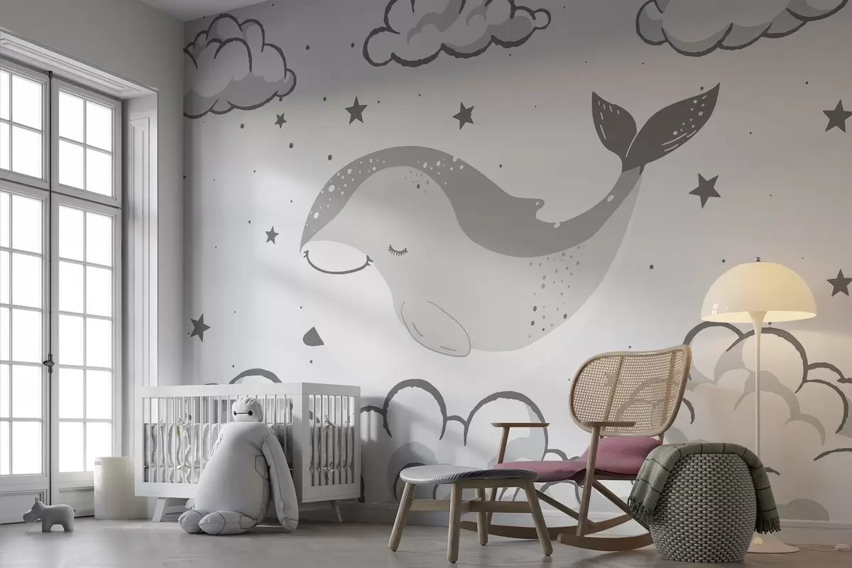 wall murals Dreaming Whale w04638v1