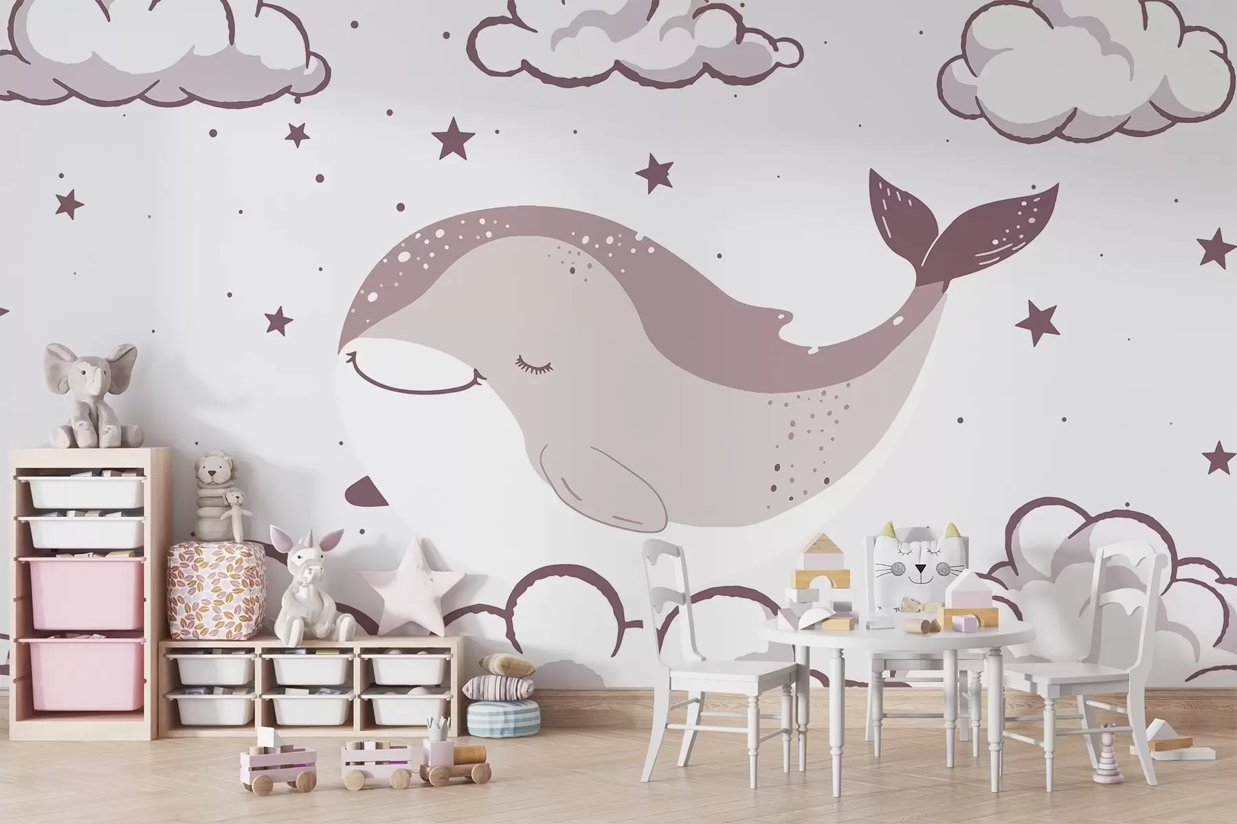 wall murals Dreaming Whale w04638v2