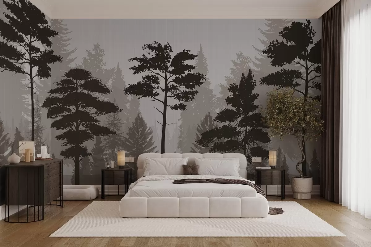 wall murals Misty Forest w04678