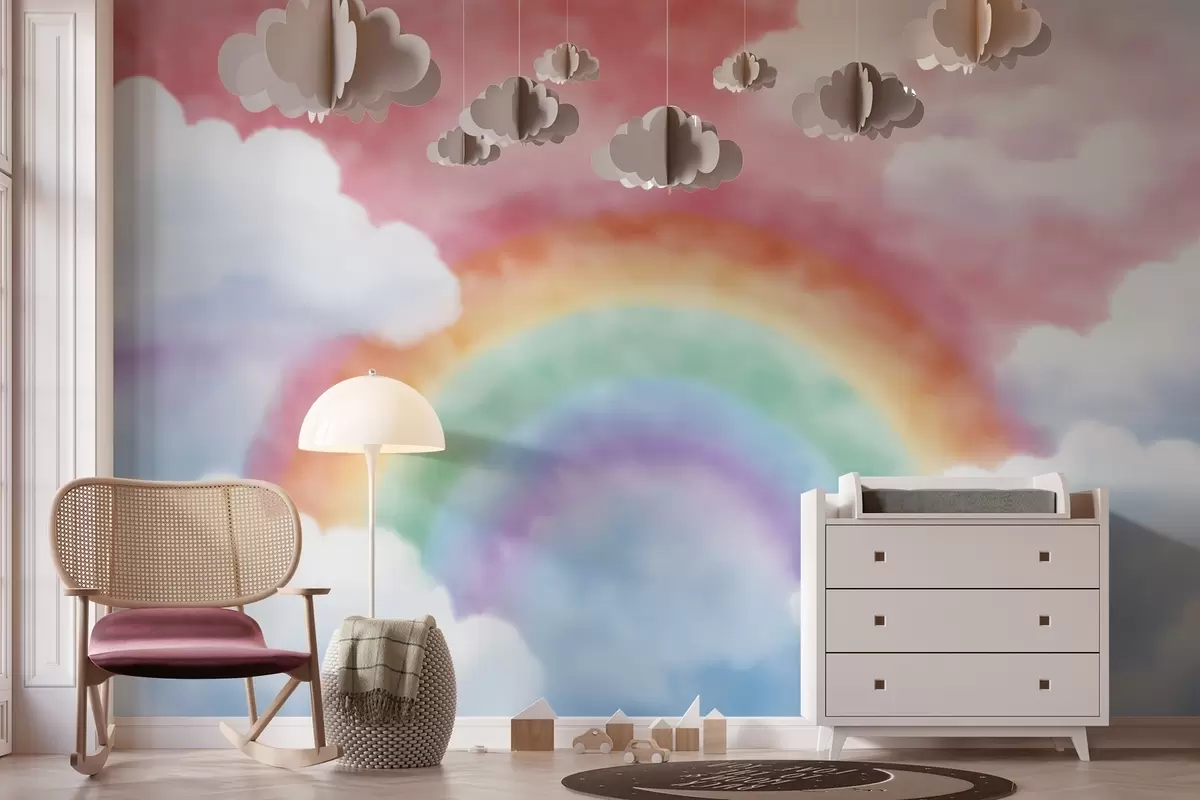 wall murals Rainbow in Clouds w04644