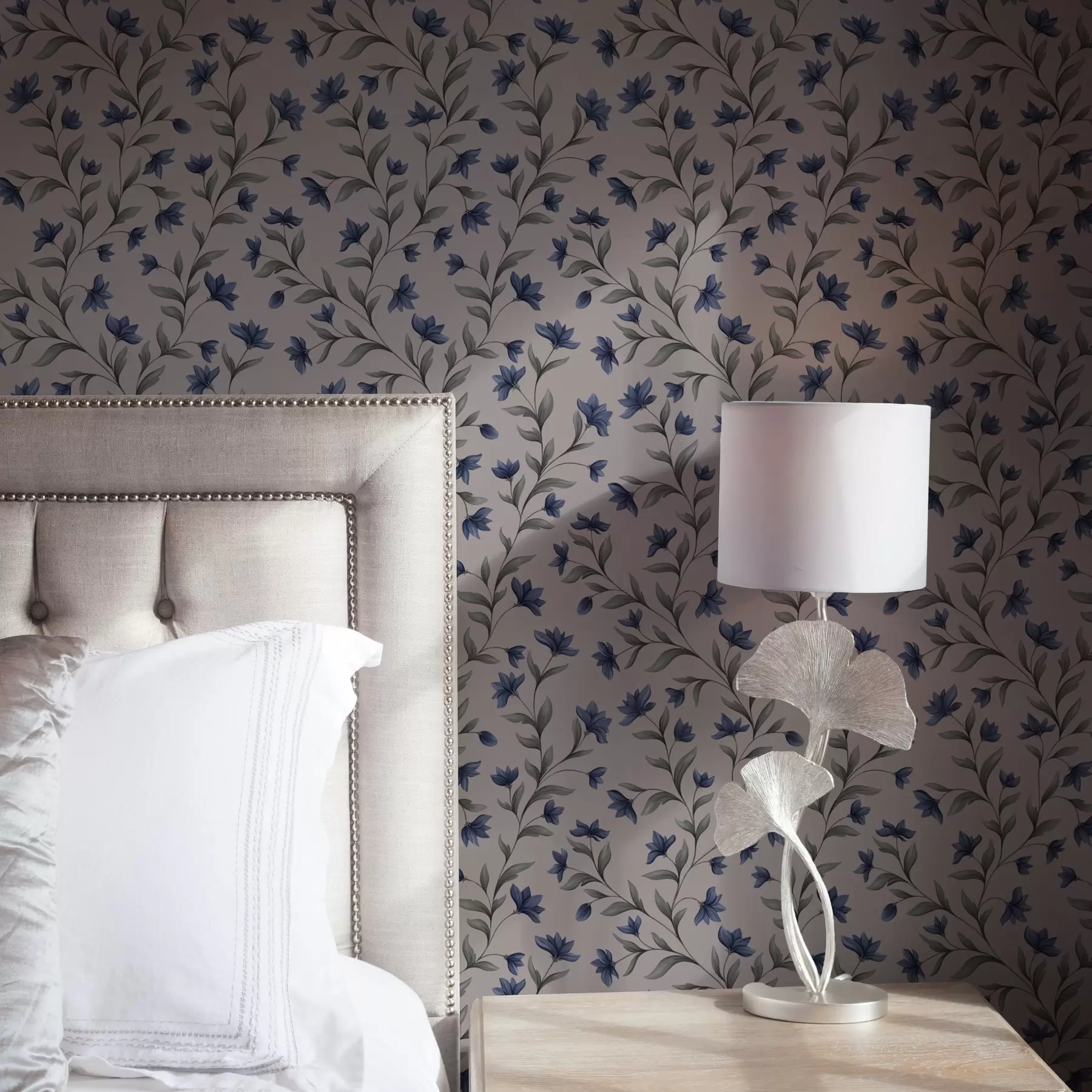 wall murals Bluebells on a powder-pink background a00622v2