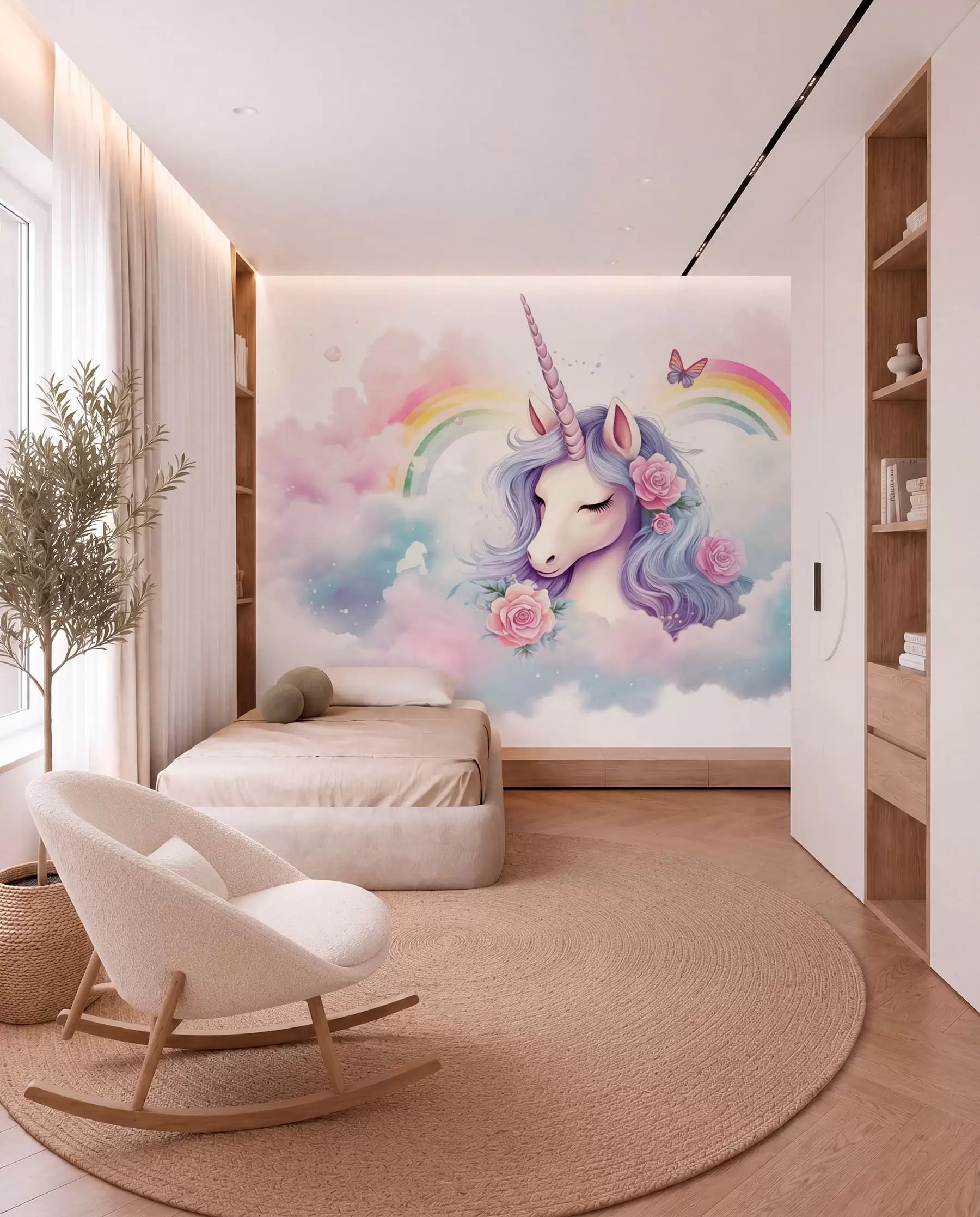 wall murals Unicorn and Rainbow w03990