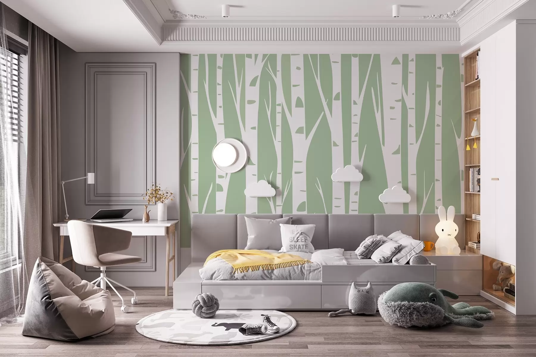 wall murals Birch forest w04658