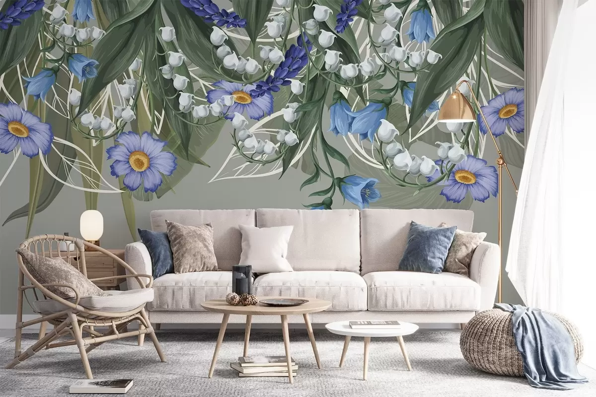 wall murals Hanging flowers w04674
