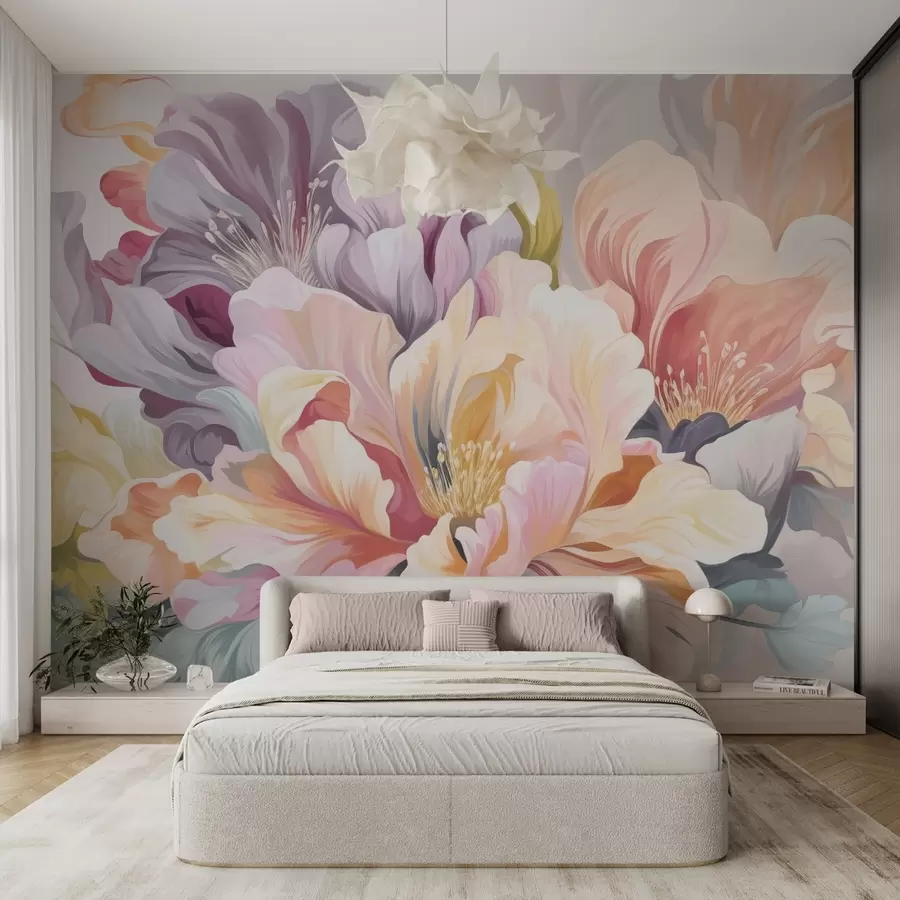 wall murals Multicolored flowers w04684