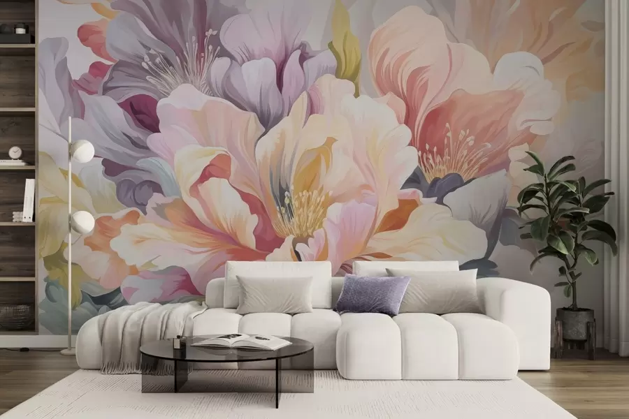 wall murals Multicolored flowers w04684