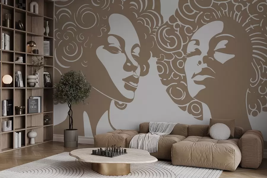 wall murals Two girls w04688